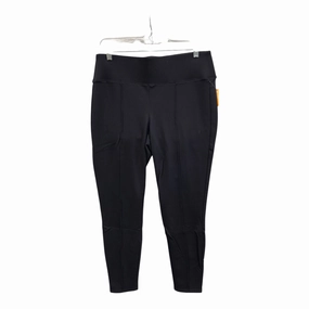 Minimal Design Flattering Waist Fit Pants Leggings By Nine West In Black, Size:14