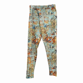 Ultra Soft Pants Leggings By Soft Surroundings In Blue & Orange, Size:L