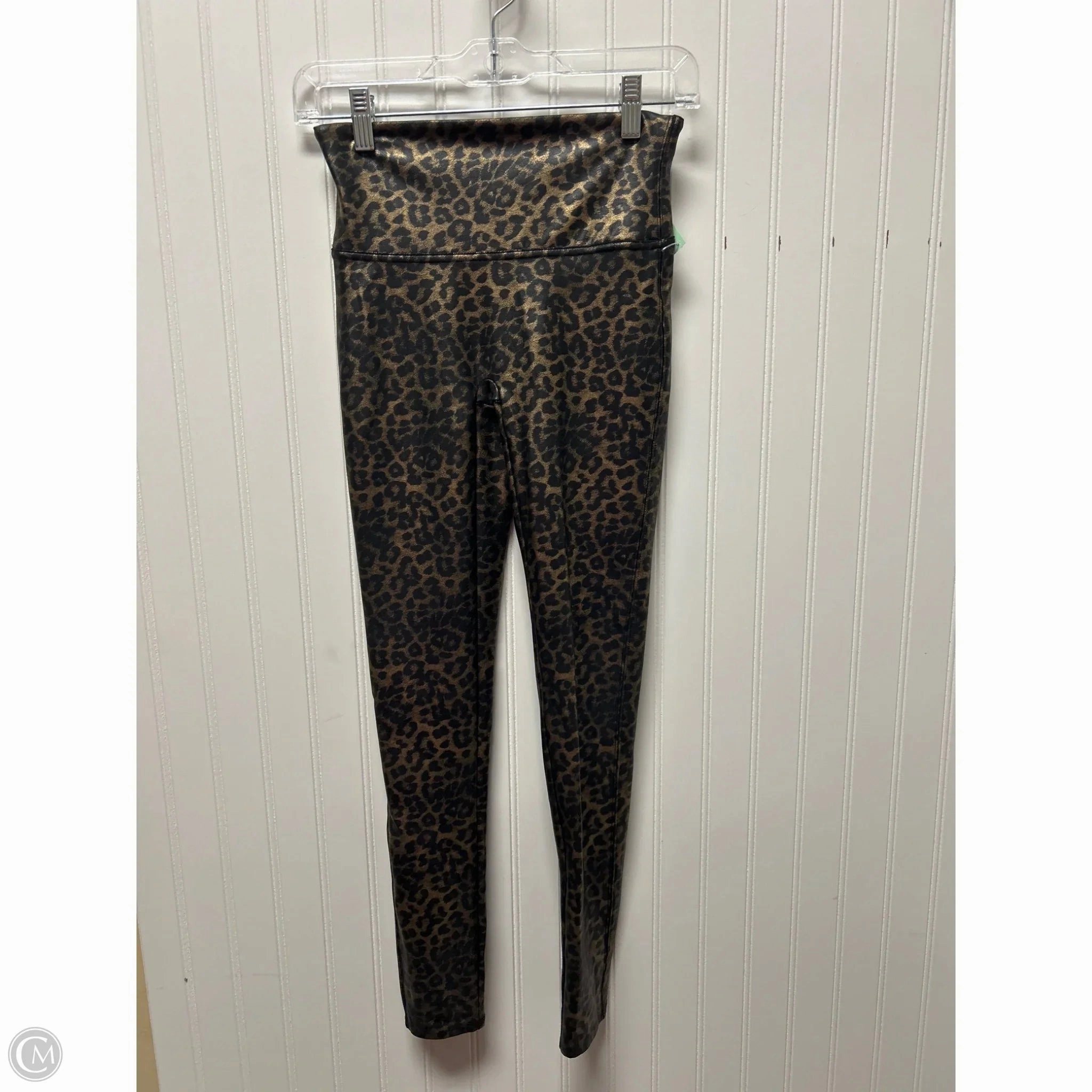 Hot Weather Durable Elastic Pants Leggings By Spanx In Animal Print, Size: M