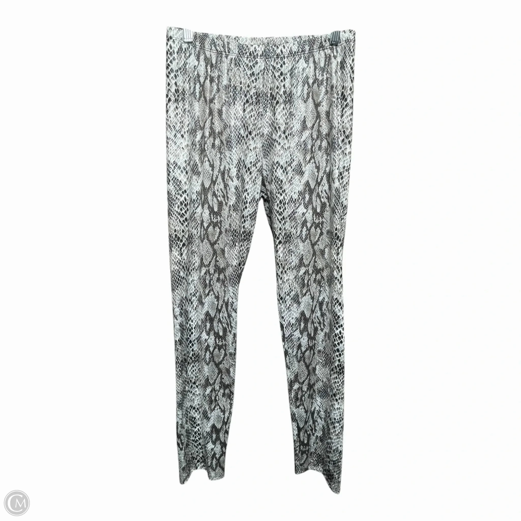 High Stretchability Chic Vibe Pants Leggings By White Birch In Snakeskin Print, Size: Xl