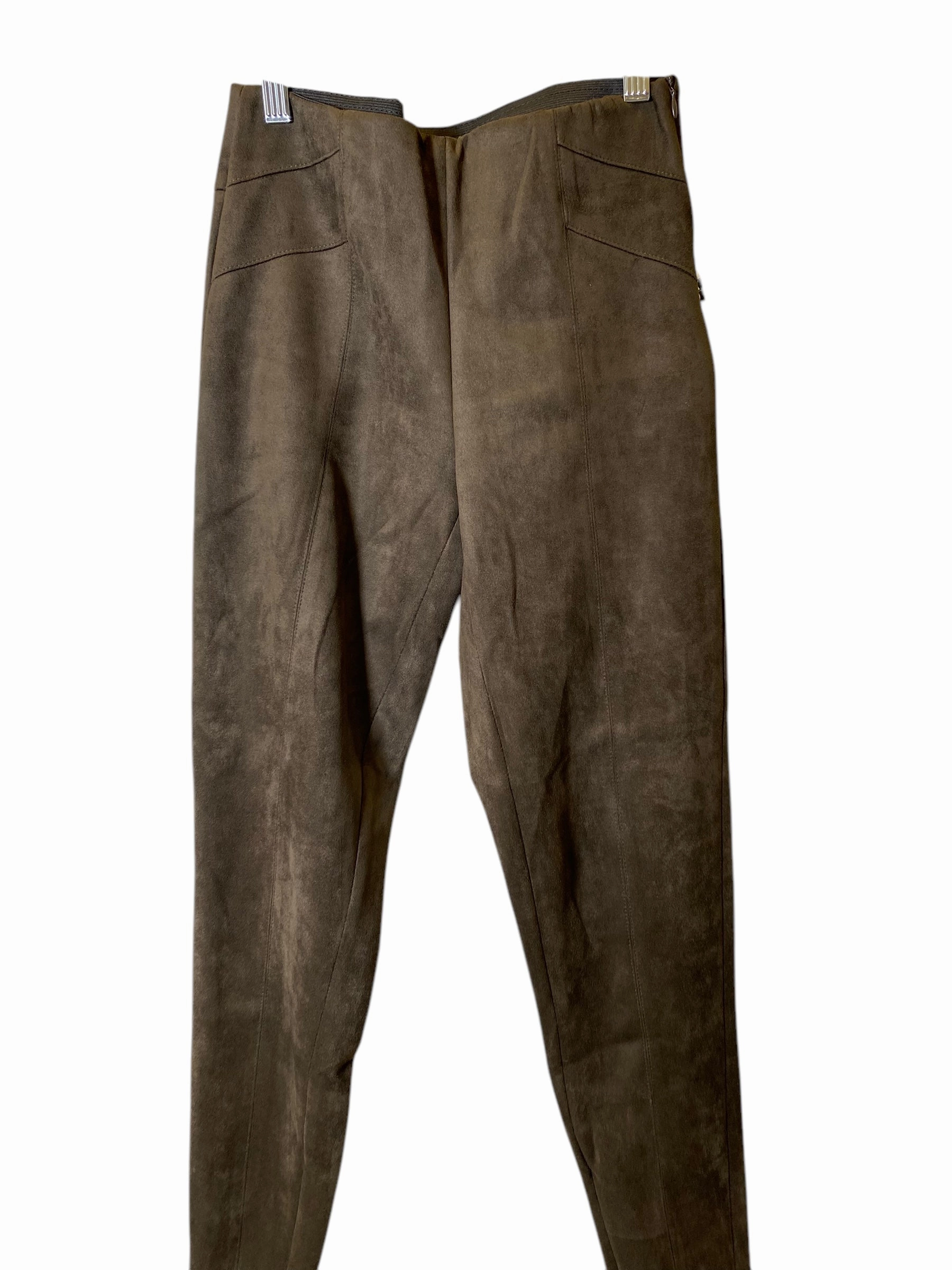 Rib Knit Comfort Seeker Wide waistband Pants Leggings By Zara Basic In Green, Size: 10