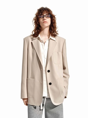 Chic Urban Durable Abrasion Resistant Patch Pocket Tailored Blazer
