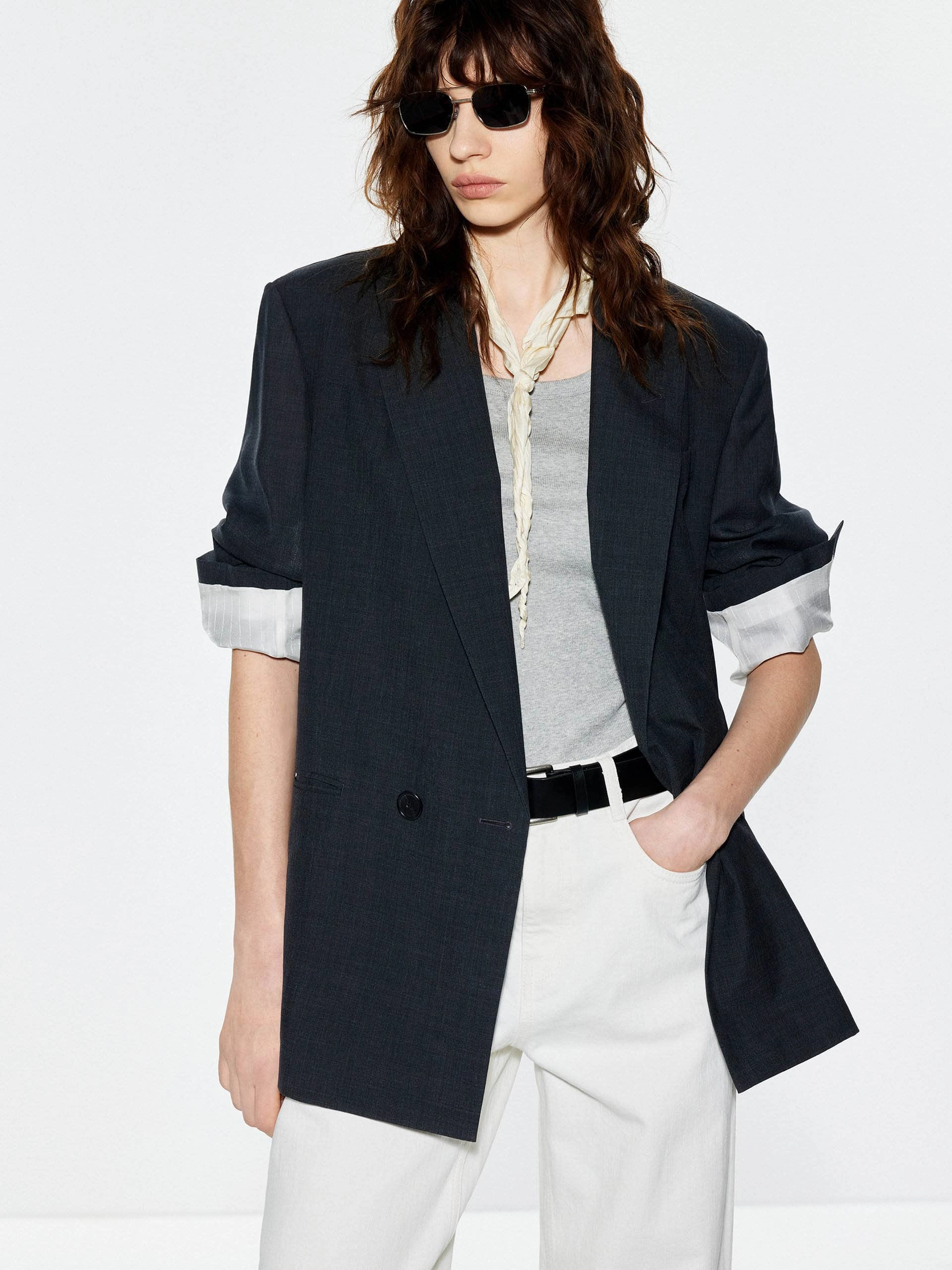 Peak Lapel Structured Blazer Warm Lining