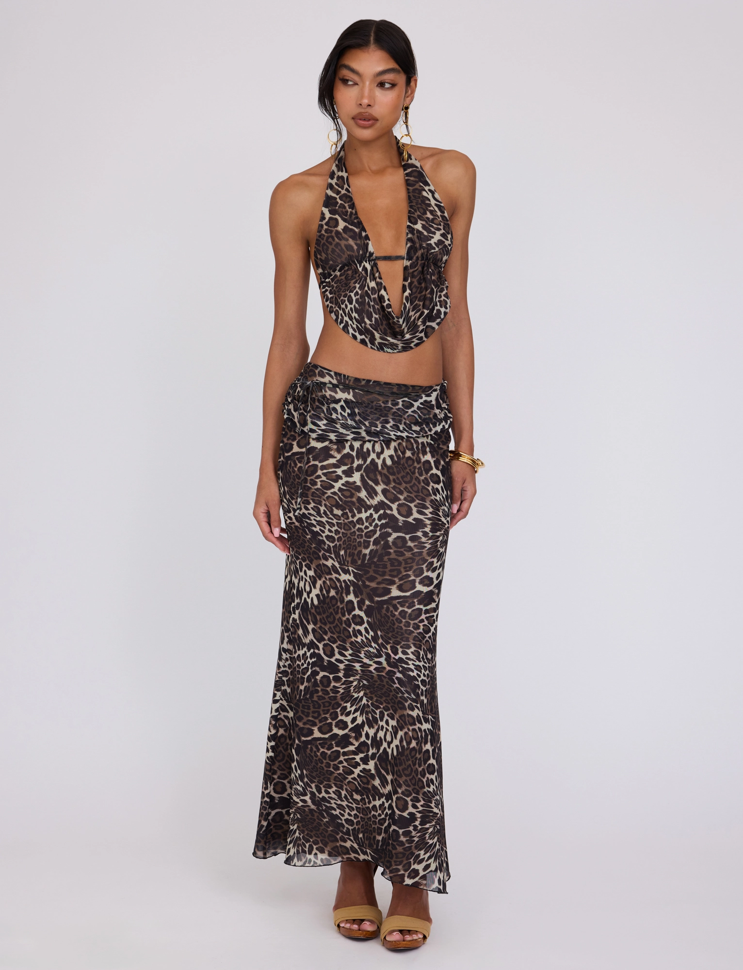 Fashion-Forward Fit PEARL MAXI SKIRT - MULTI : LEOPARD