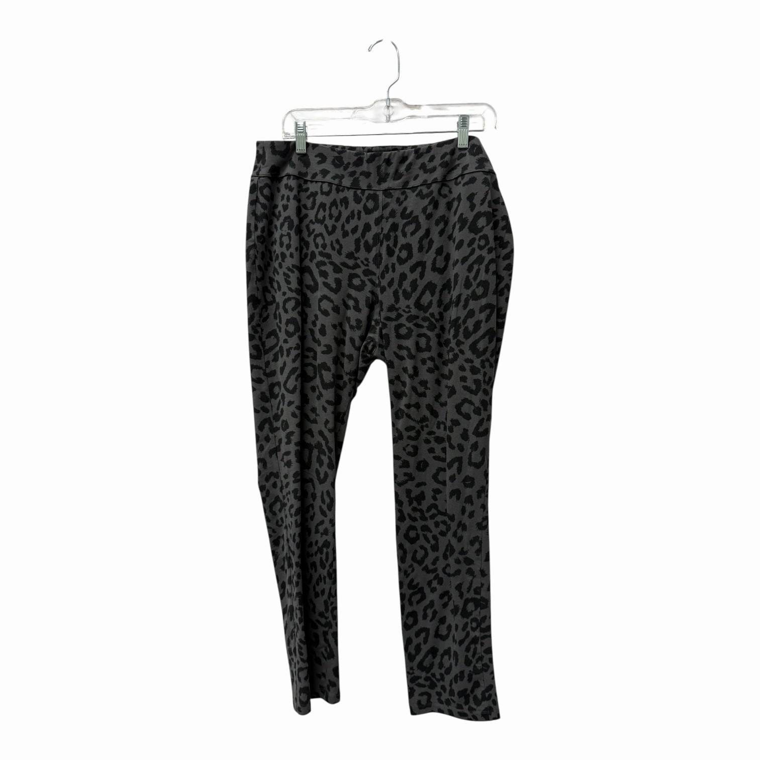 Figure Hug Odor Resistant Fabric Pants Leggings By Susan Graver In Grey, Size:8
