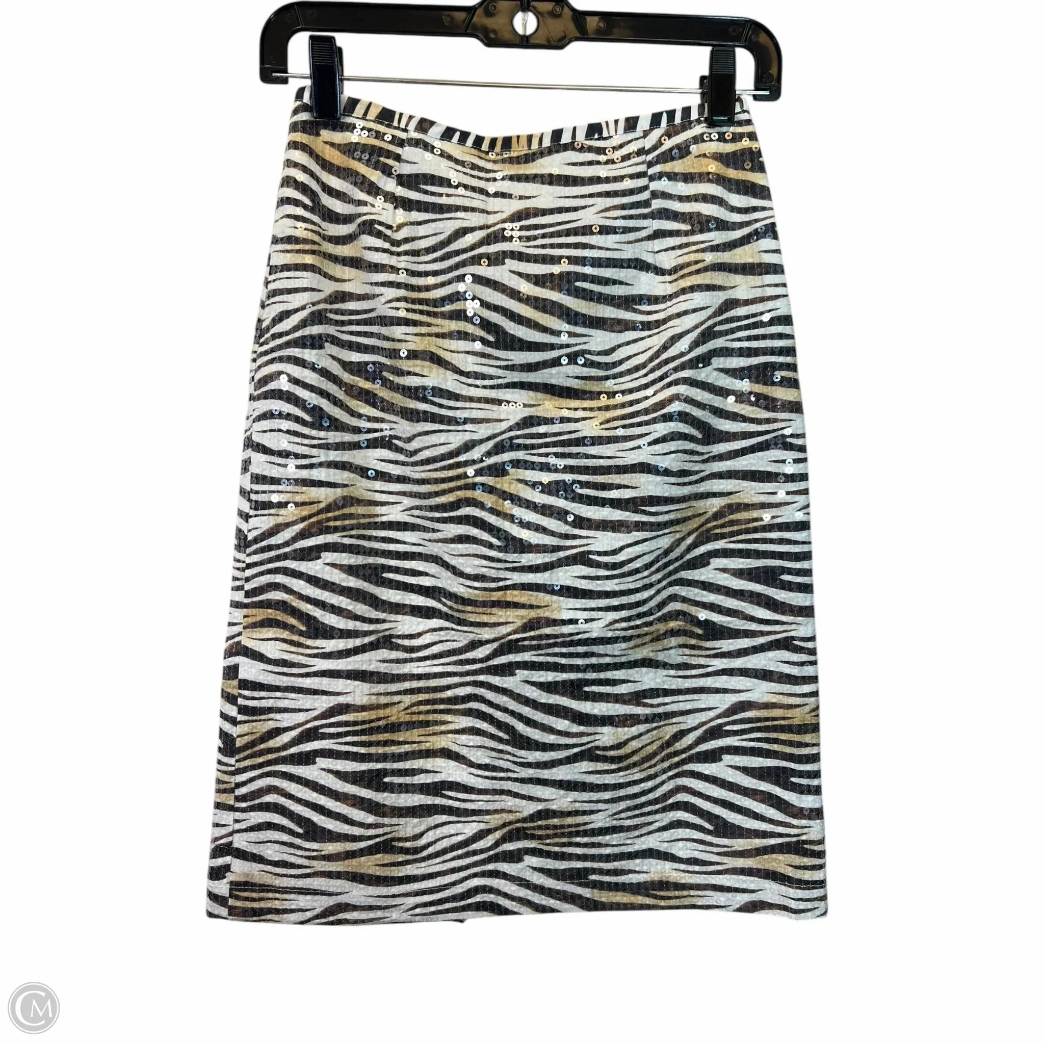 Skirt Designer By Le Superbe In Zebra Print, Size: Xs Functional Detail