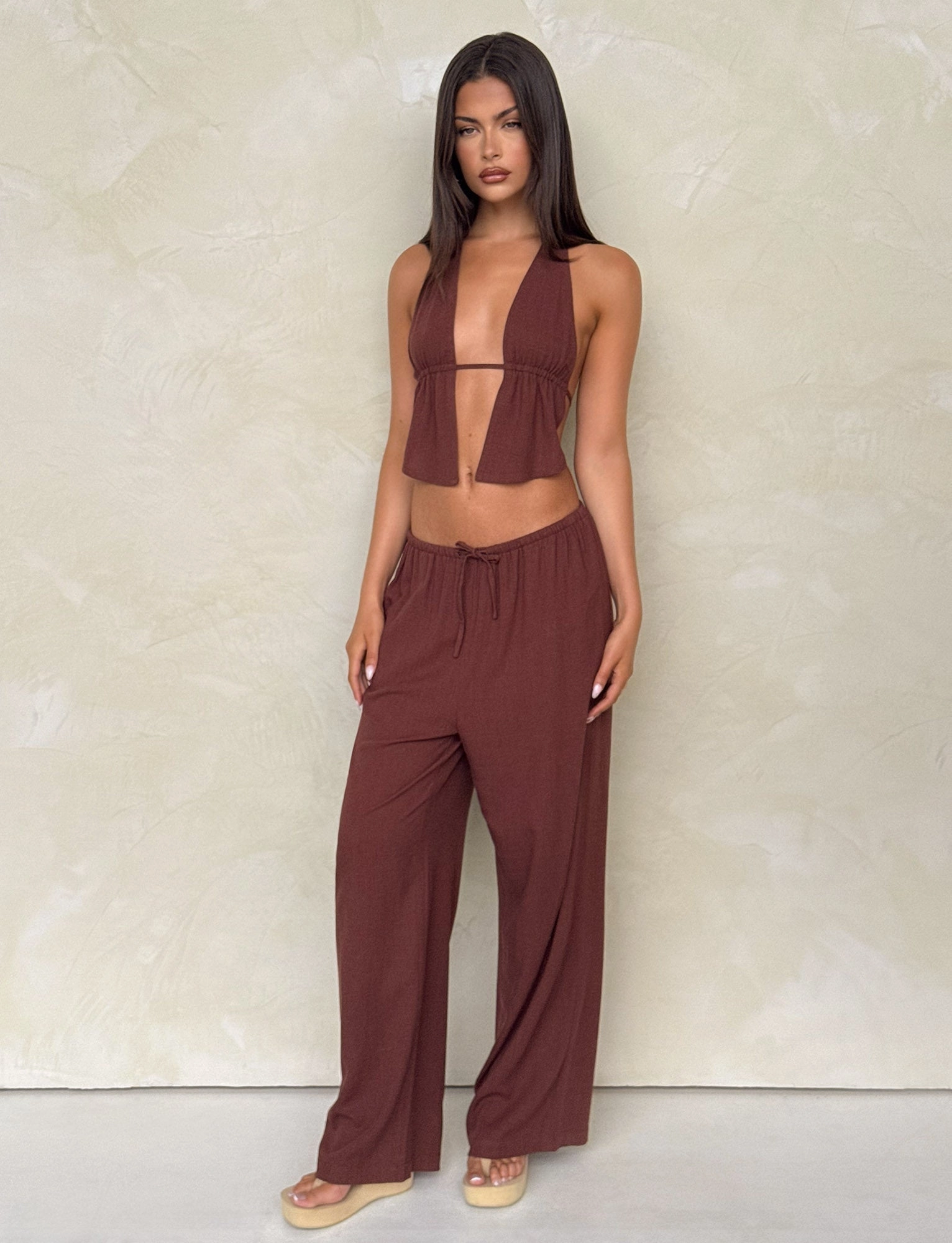 Inner lining LAINEY PANT - CHOCOLATE