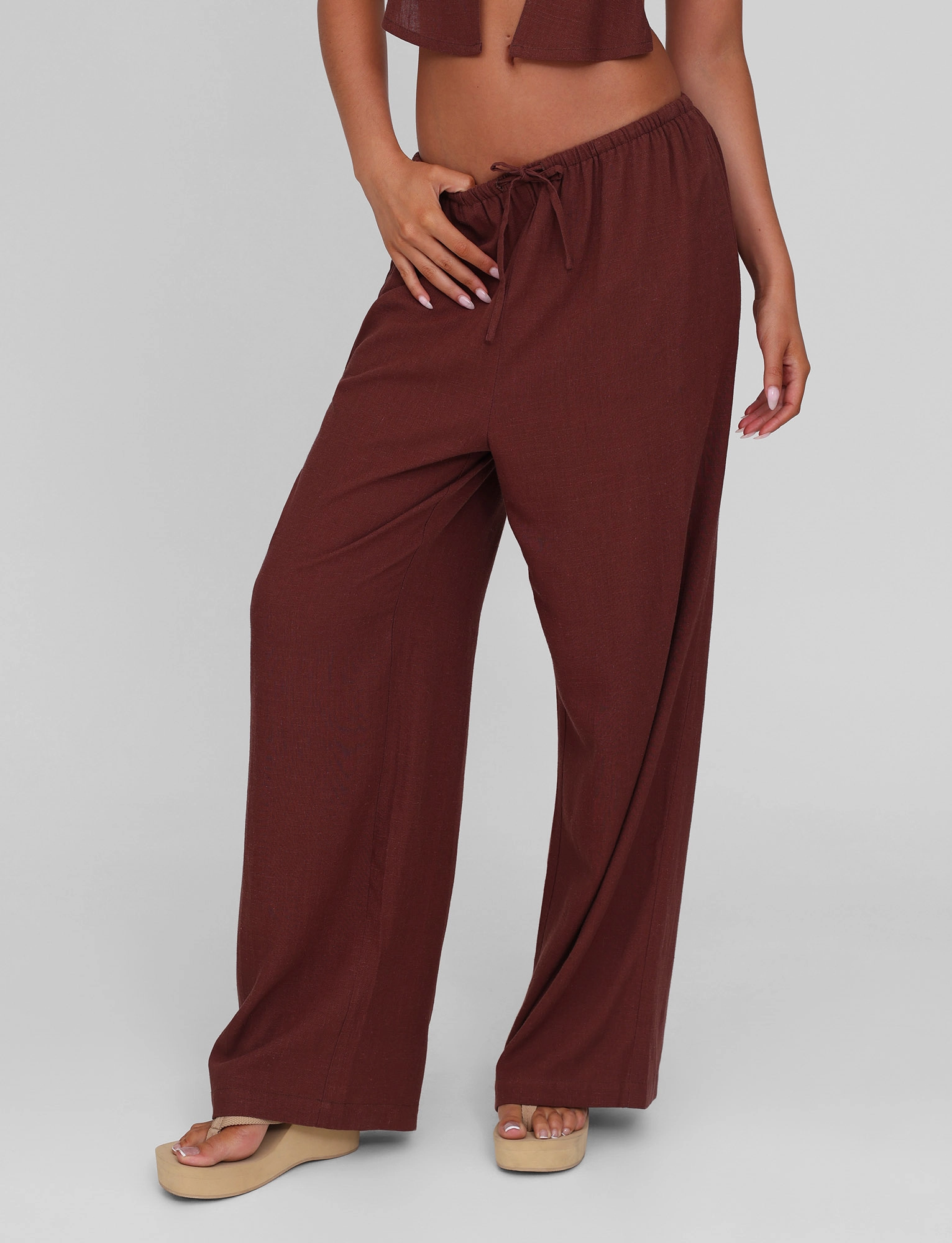LAINEY PANT - CHOCOLATE Trendy Fit Look