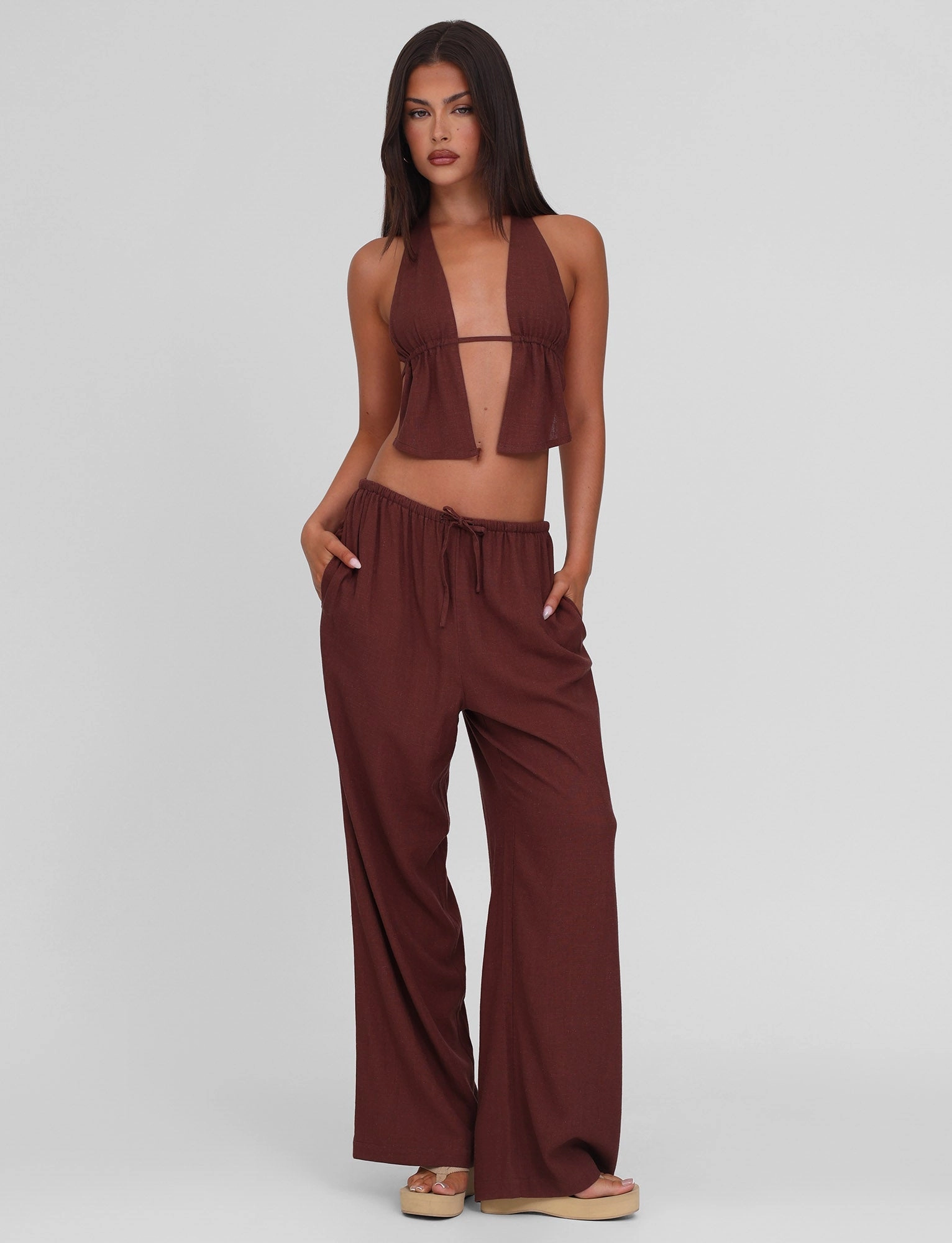 Brunch Tone LAINEY PANT - CHOCOLATE