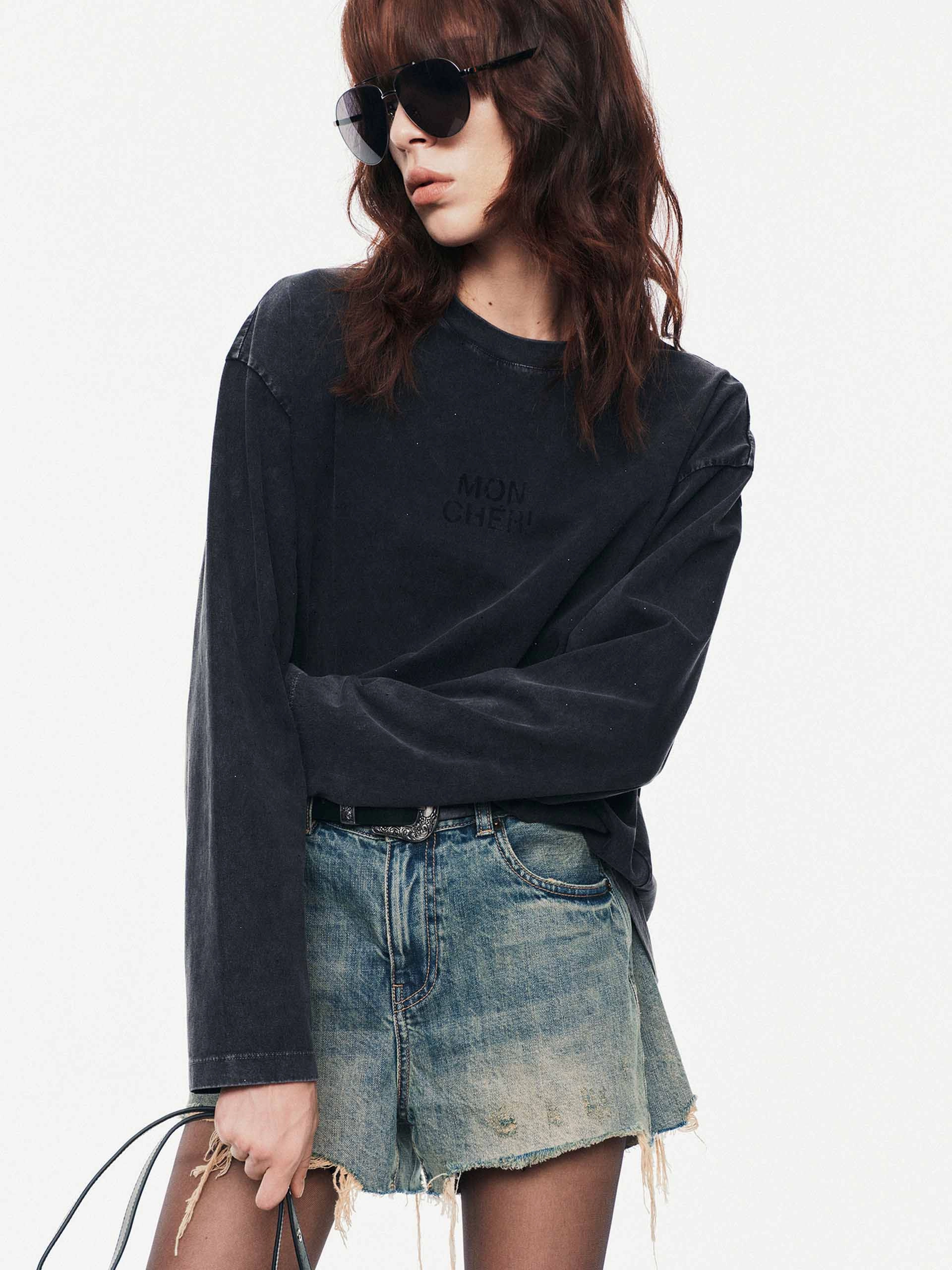 Hotfix Rhinestone Cotton T-shirt Durable Stitching