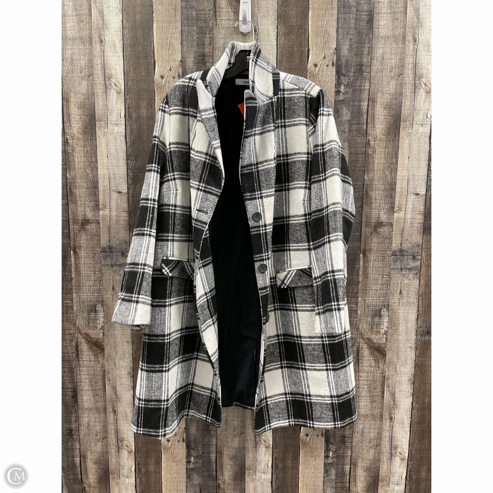 Coat Other By Just Fab In Black & White, Size: 3x ElasticCuffs