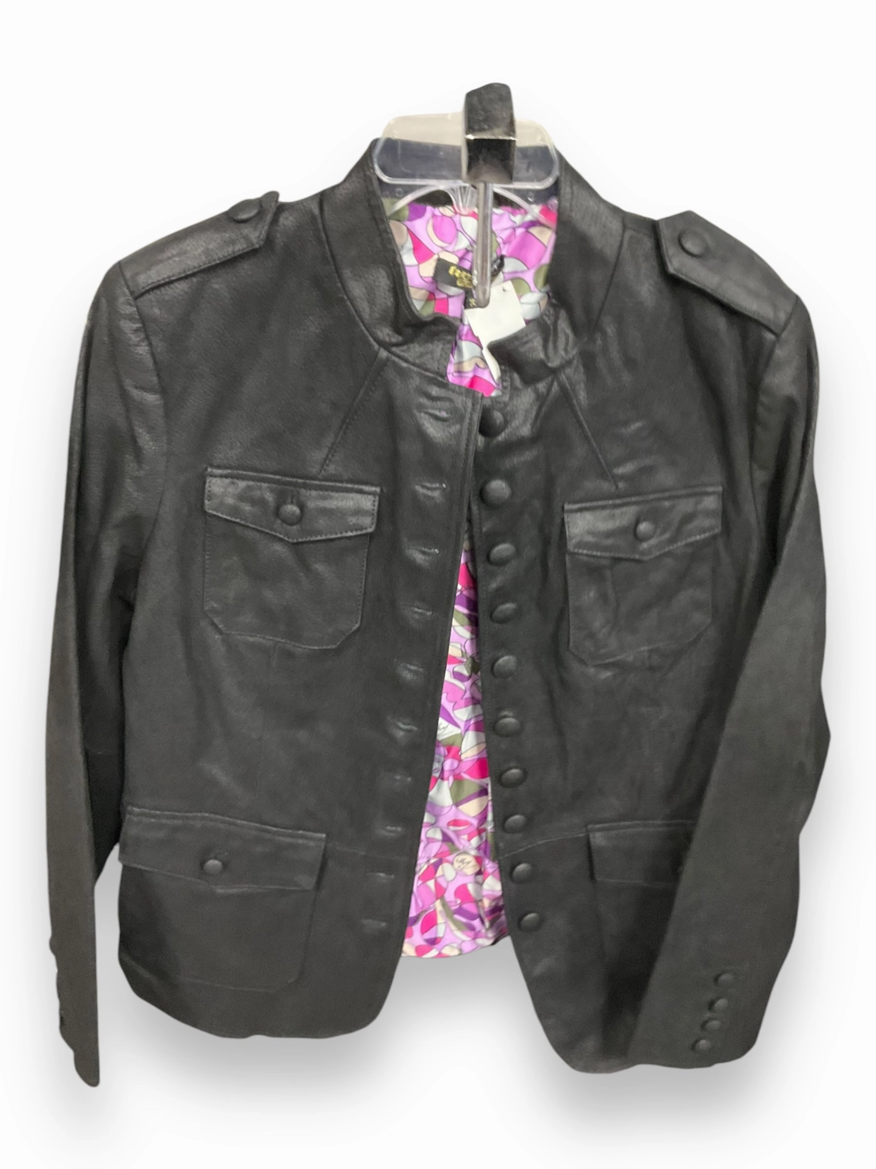 Abrasion Resistant Finish City Commuter Jacket Leather By Twiggy London Hsn In Black, Size: L