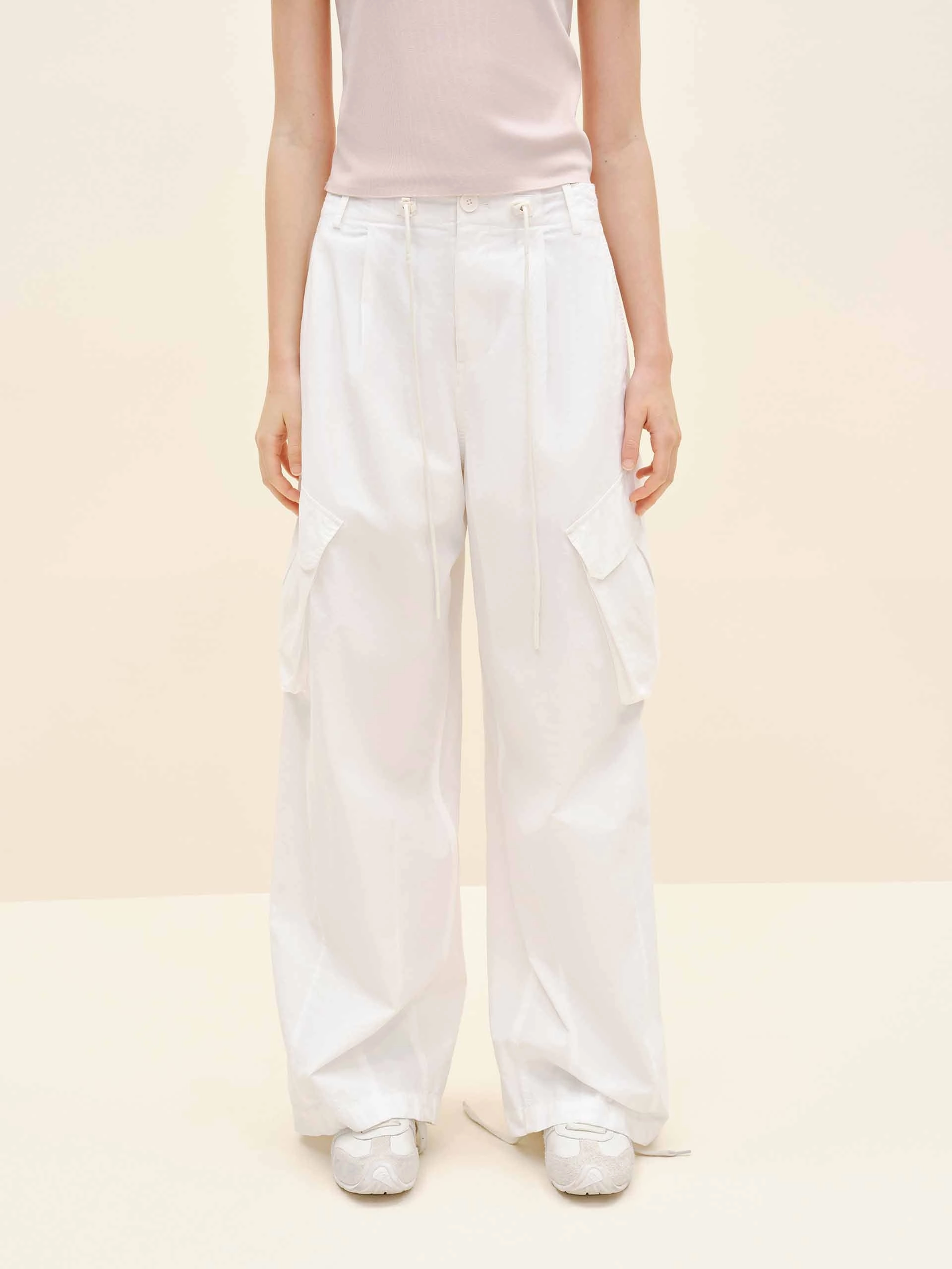 Drawstring Cargo Trousers Essential Waist