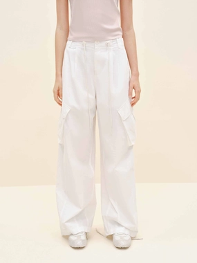 Drawstring Cargo Trousers Belt loops AdjustableWaistband