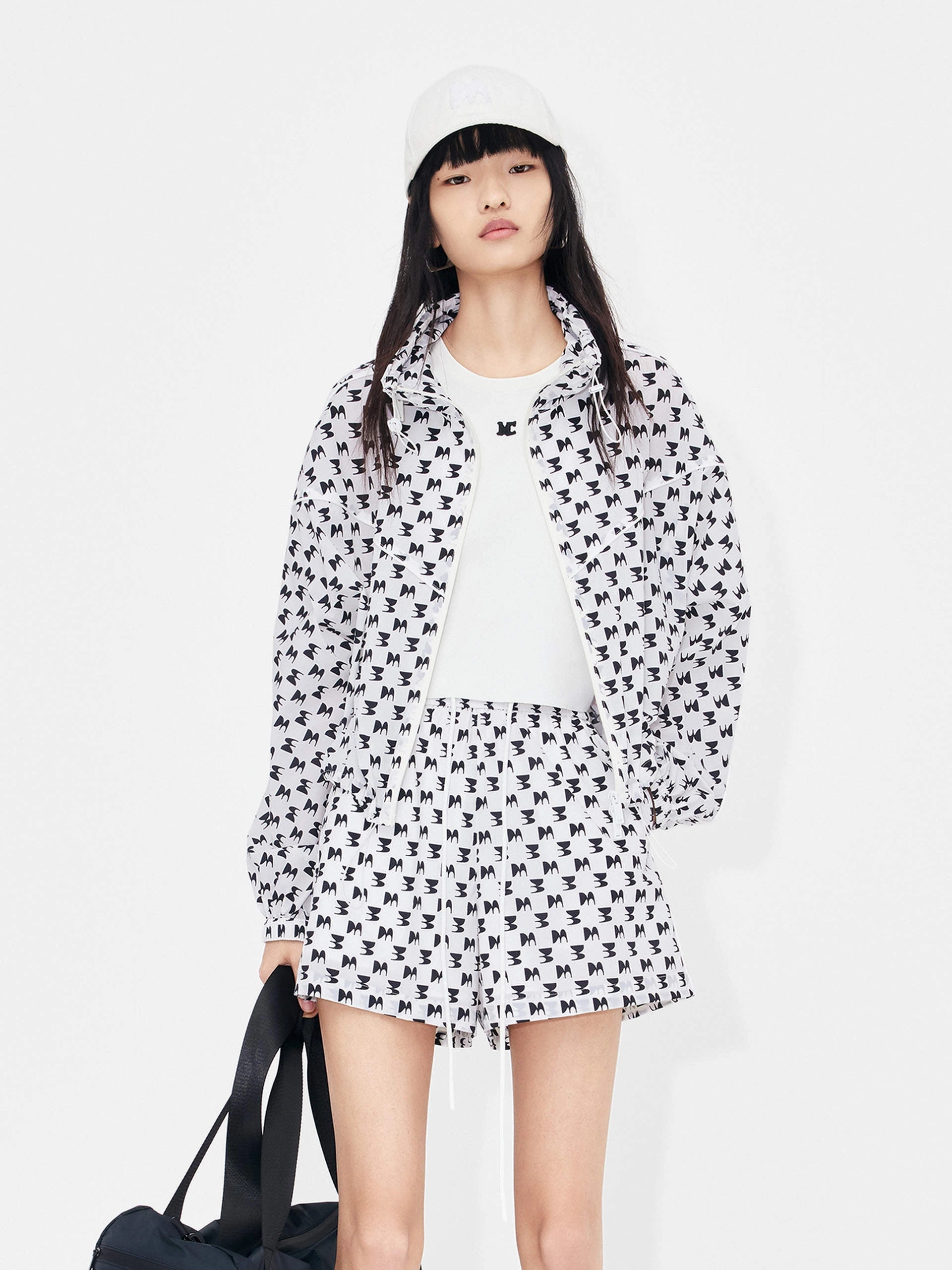 Printed Sheer Hoodie Jacket Low Bulk High Warmth