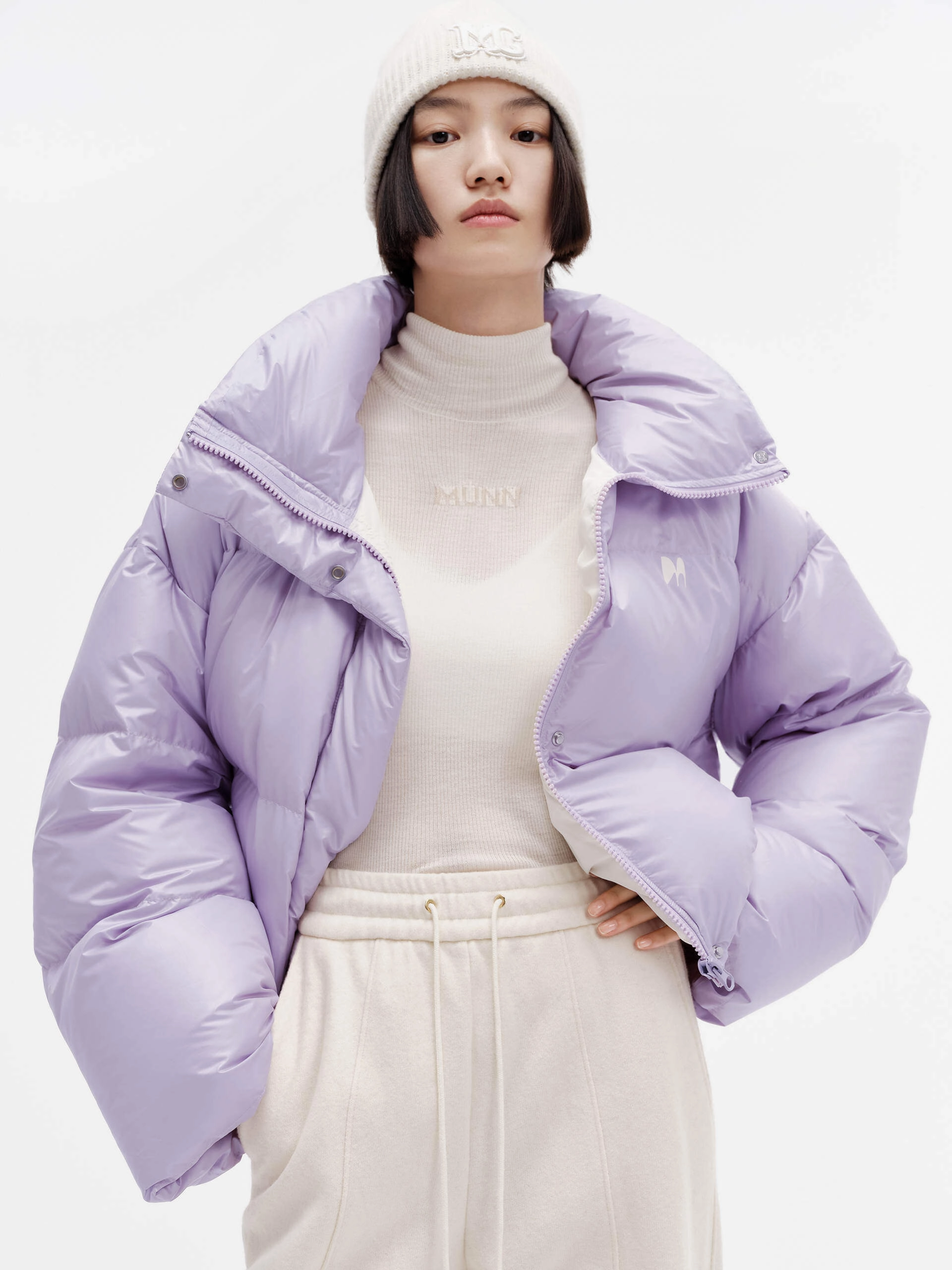 Convertible Cuff System Puff Padded Cropped Jacket