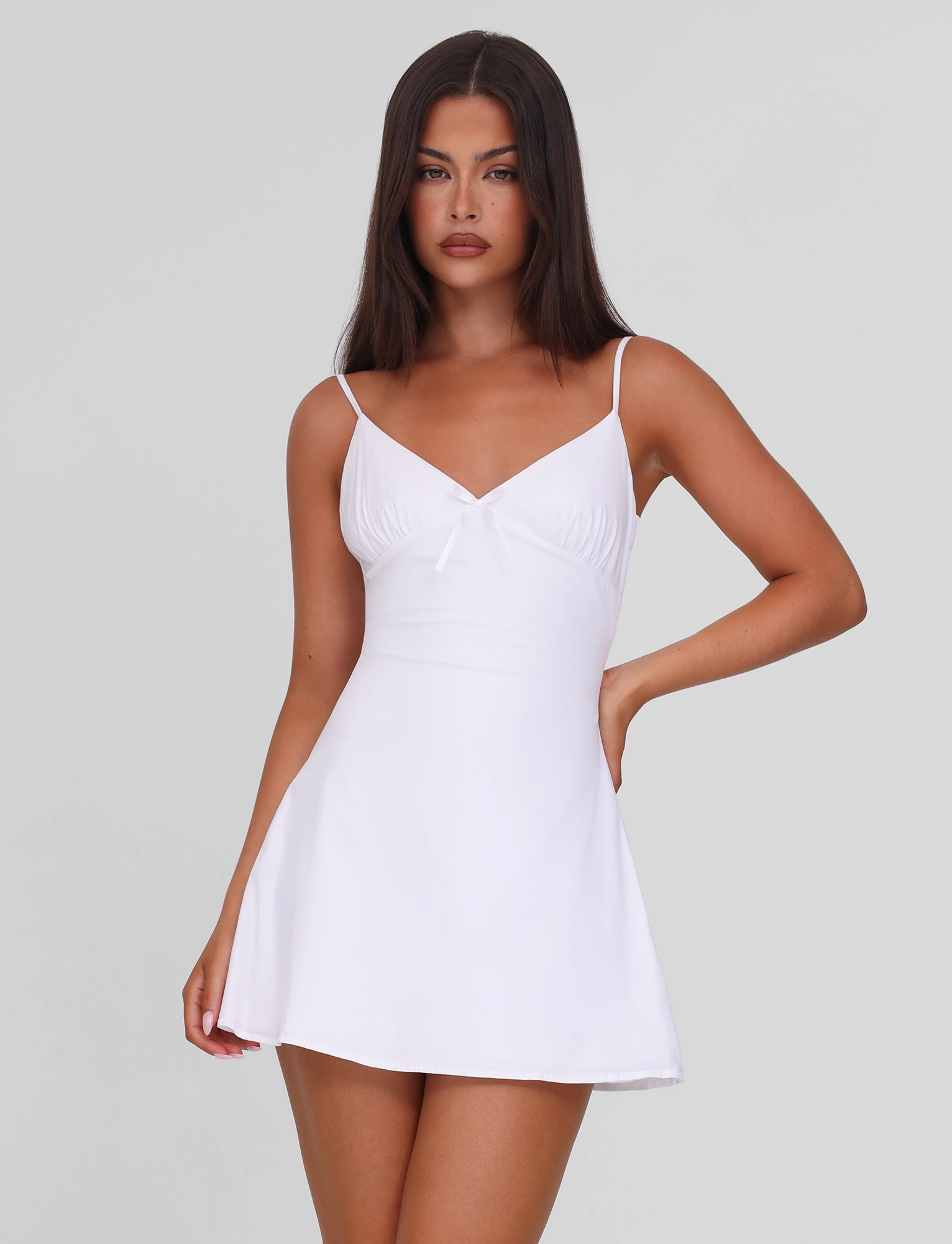Golden Scene Neutral Flow WINNIE MINI DRESS - WHITE