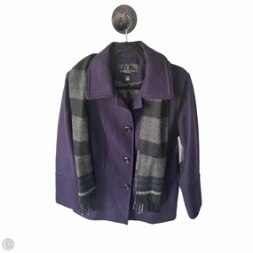 Transitional Look Easy Layering Coat Wool By London Fog In Purple, Size: L