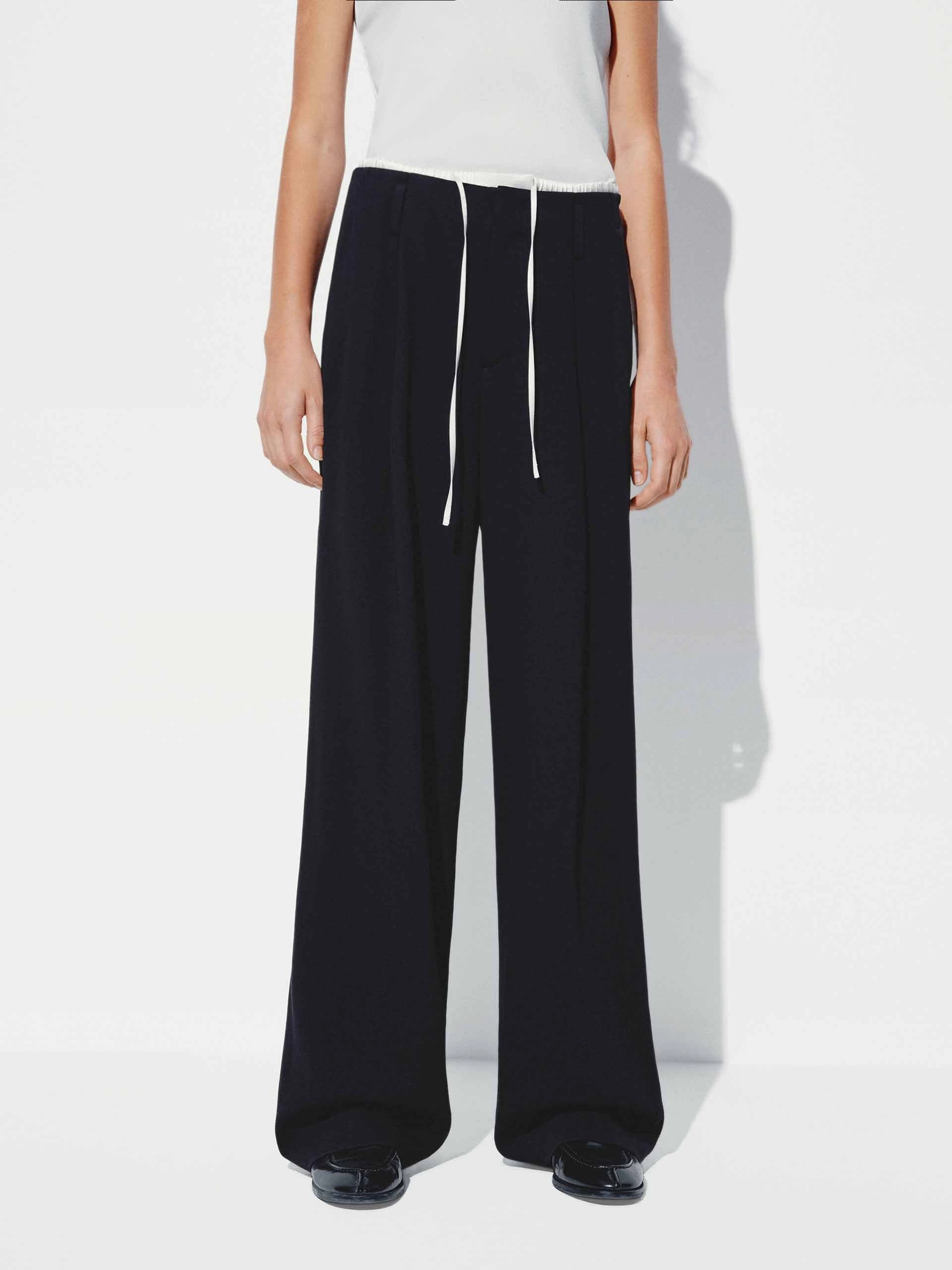 Drawstring Straight Trousers Quick Layer