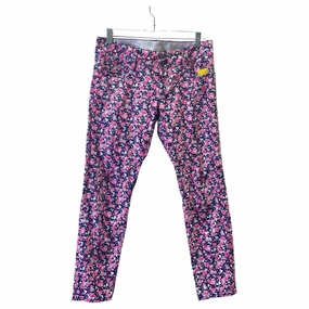 Smooth Comfort Picnic Style Modern Jeans Designer By Lilly Pulitzer In Blue & Pink, Size:4