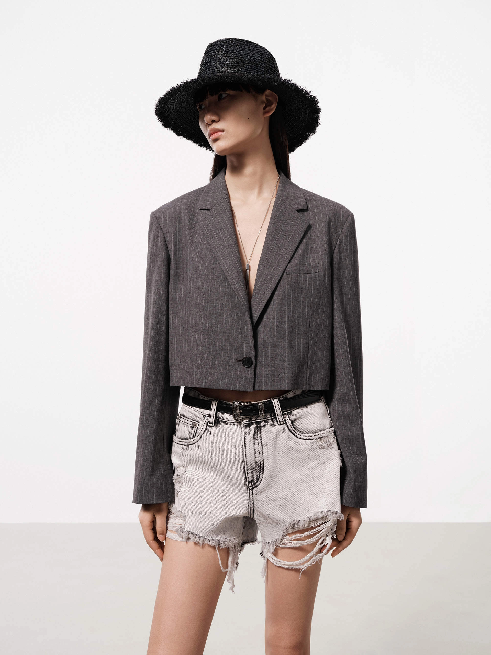 Cropped Wool Blend Blazer Survival Use