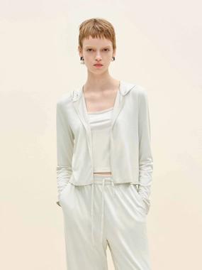 Cropped Long Sleeves Coat Calm Day Fit Thermoregulating Lining