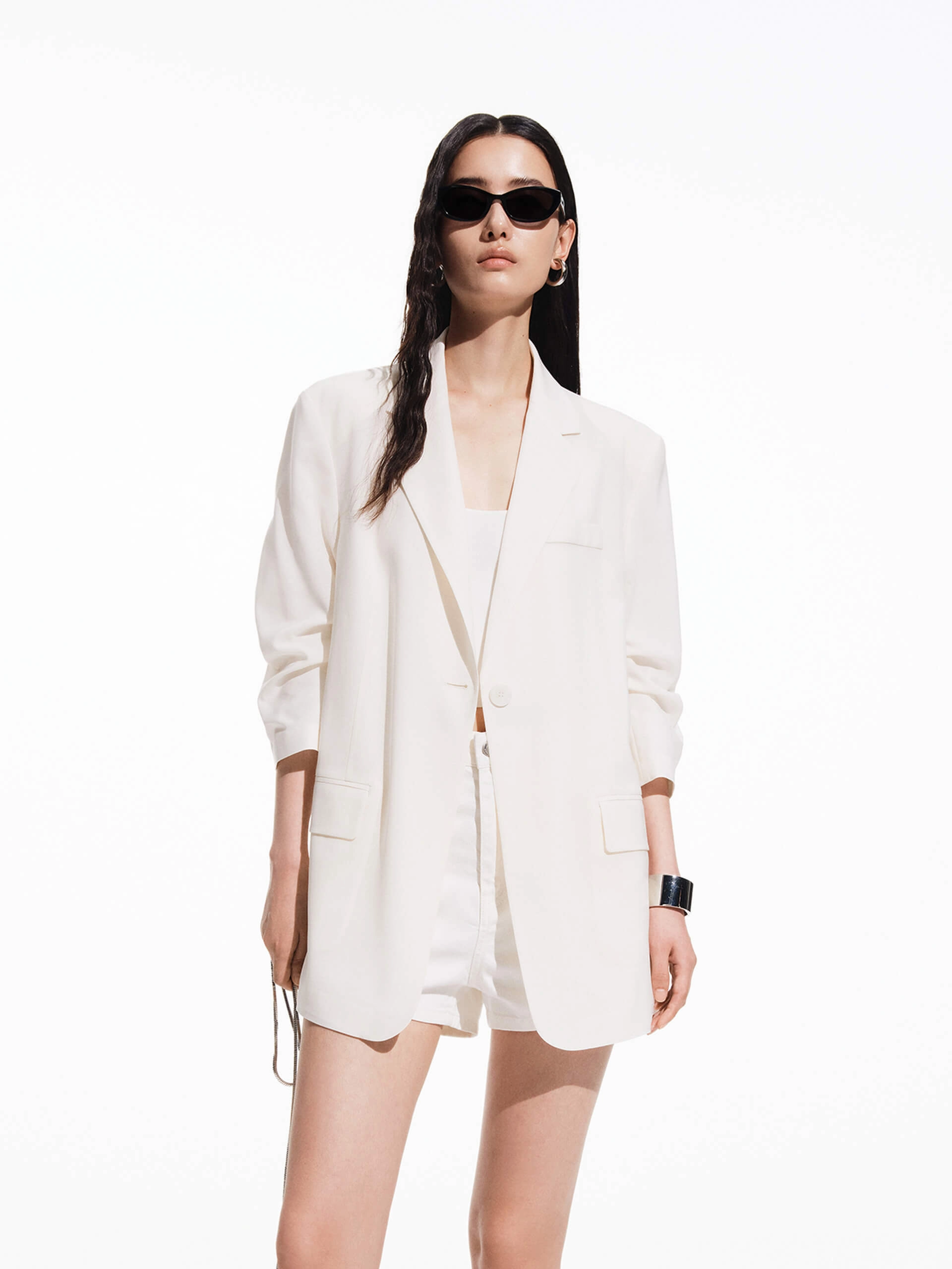 Layered Look Panelled Detail Tailored Blazer