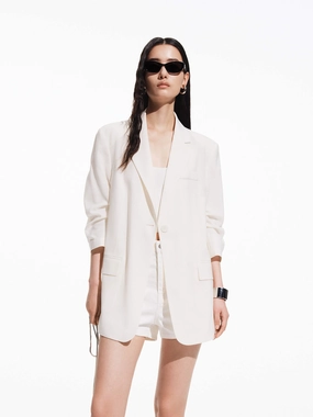 Panelled Detail Tailored Blazer Snow Block