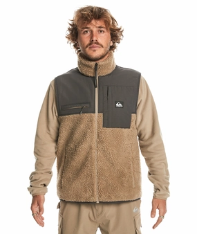 Quiksilver Mens Shallow Water Sherpa Fleece Gilet Oversized Silhouette