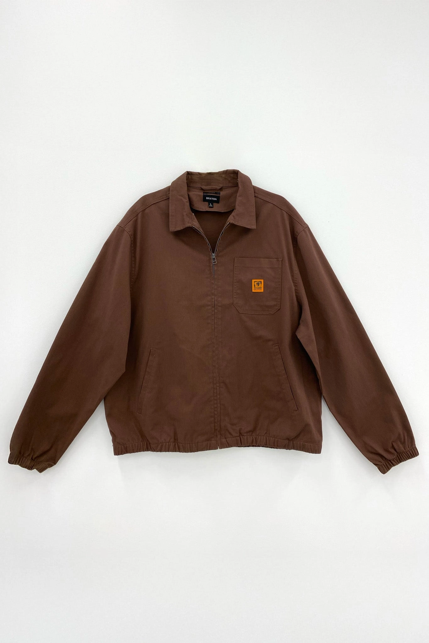 Union Relaxed Harrington Jacket Pinecone Brown Cozy Texture Hypoallergenic fabric