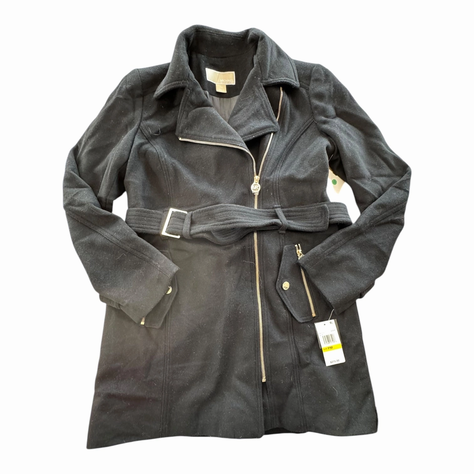 TemperatureRegulating Fabric Coat Designer By Michael By Michael Kors In Black, Size: Mp