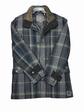 Coat Wool By Cole-haan In Plaid Pattern, Size: S Weekday Street Look Stylish Outer Layer