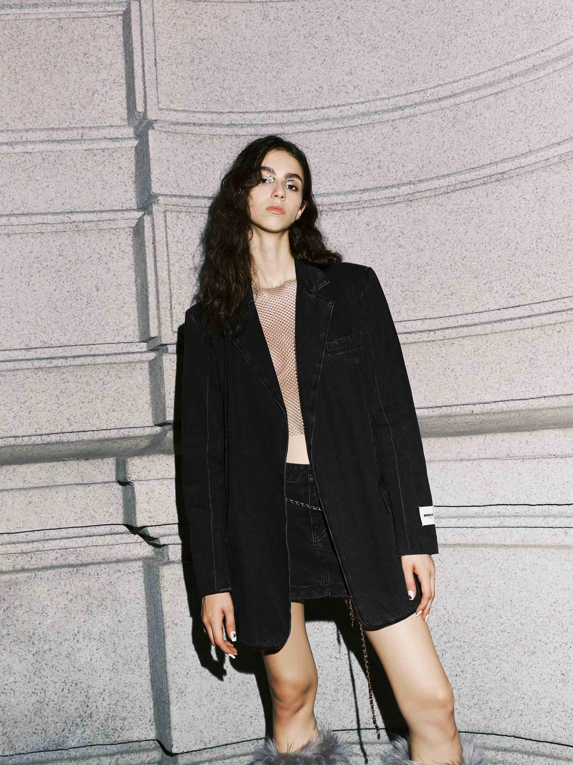 Seamless Street Fit Tailored Denim Blazer