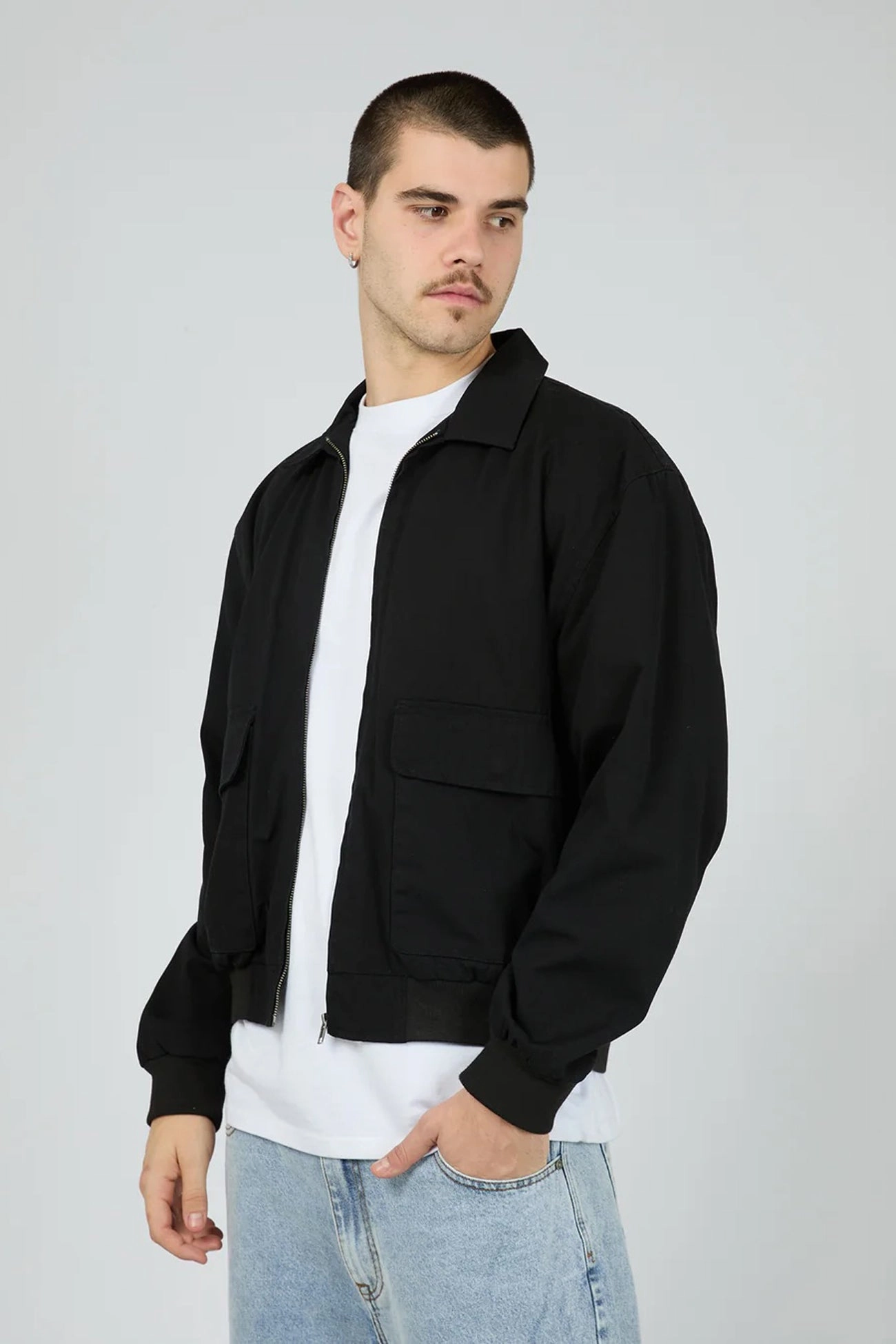 Ranger Jacket Washed Black Heavyweight Fabric Stretch Comfort Fit