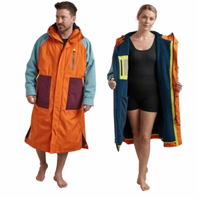 Multi Pocket System Red Adults Recovered Long Sleeve Hooded Dry Changing Robe Alter EVO