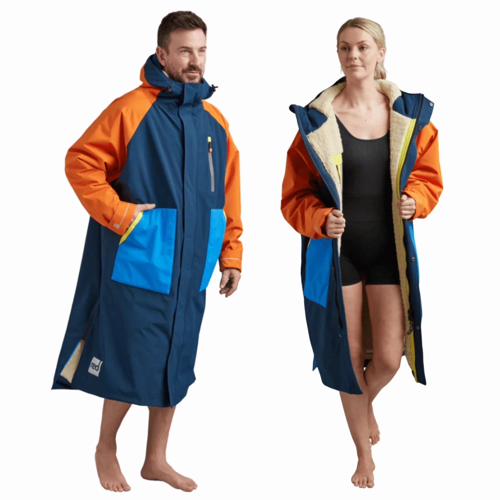 Red Adults Recovered Long Sleeve Hooded Dry Changing Robe Alter EVO AntiSnag Lining Material
