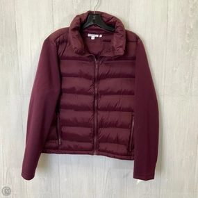 Bonded Zippers Coat Puffer & Quilted By Chicos In Purple, Size: Xl