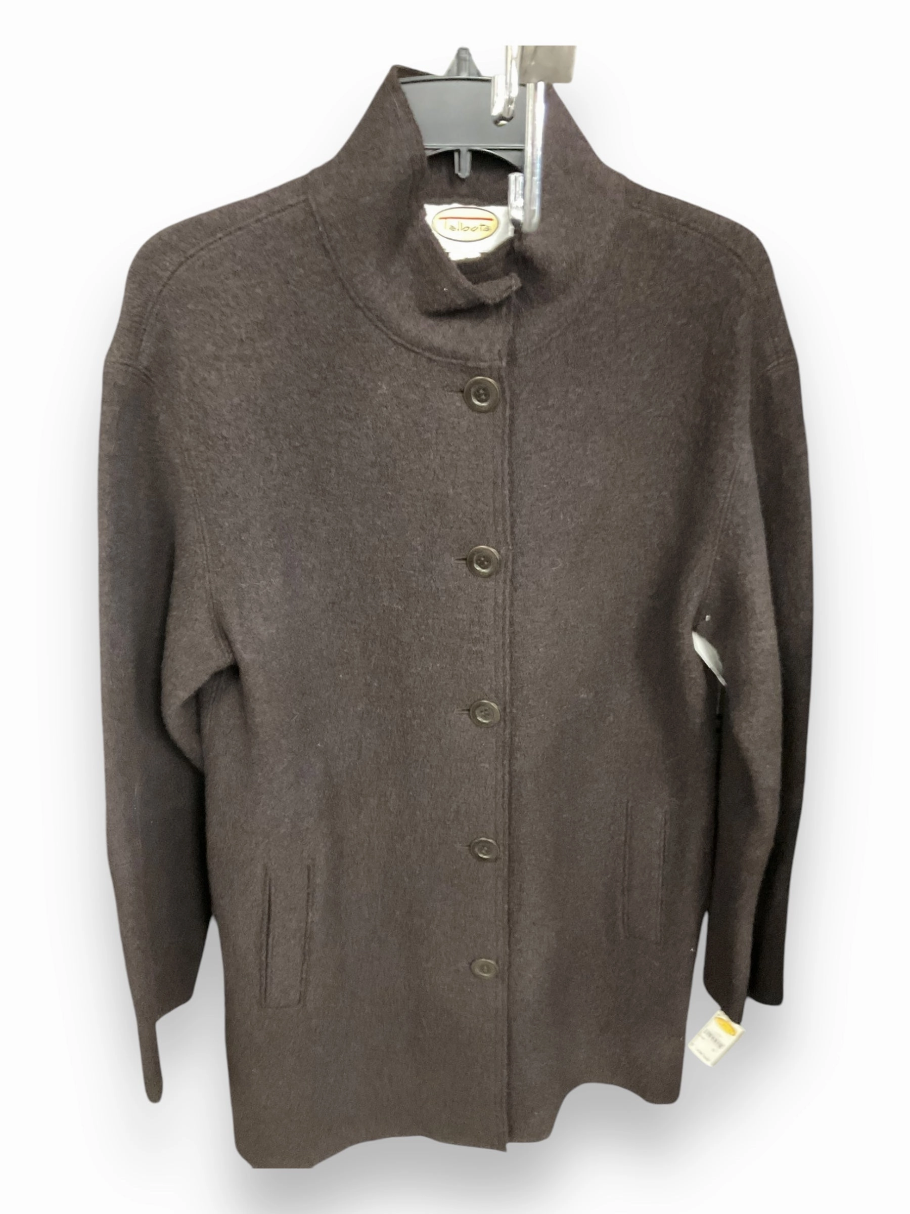 Reflective Bands Layered Protection Coat Peacoat By Talbots In Brown, Size: S