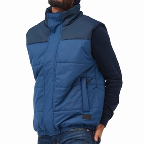 Regatta Mens Hawfinch Weatherproof Baffled Gilet - Navy Contoured Back Panel Low Profile Fastening