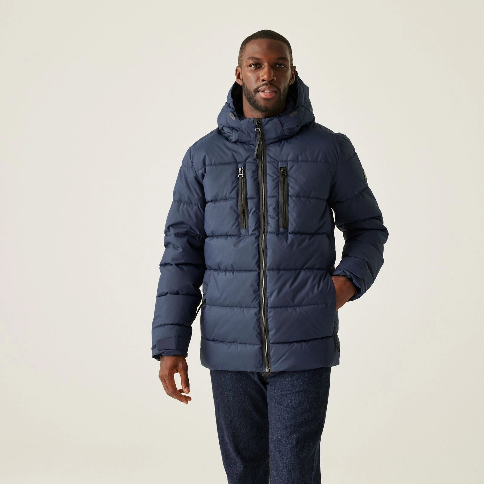 Regatta Mens Layska Heavy Weight Padded Jacket Quick Release Fasteners Weekend Ready