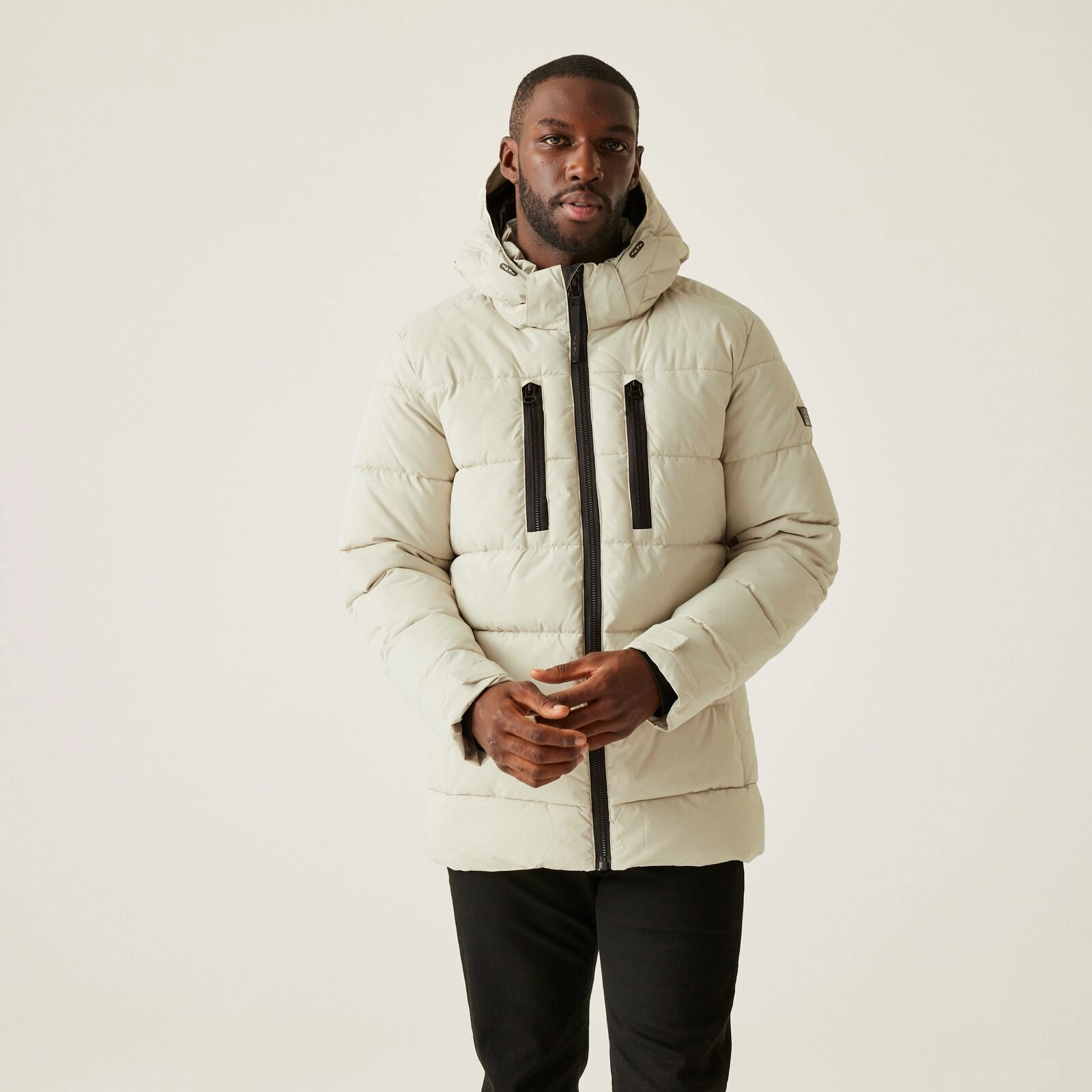 Regatta Mens Layska Heavy Weight Padded Jacket Expandable Side Gussets Hard Cover