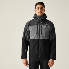 Regatta Mens Maland II Hooded Waterproof Jacket Reflective Safety Details
