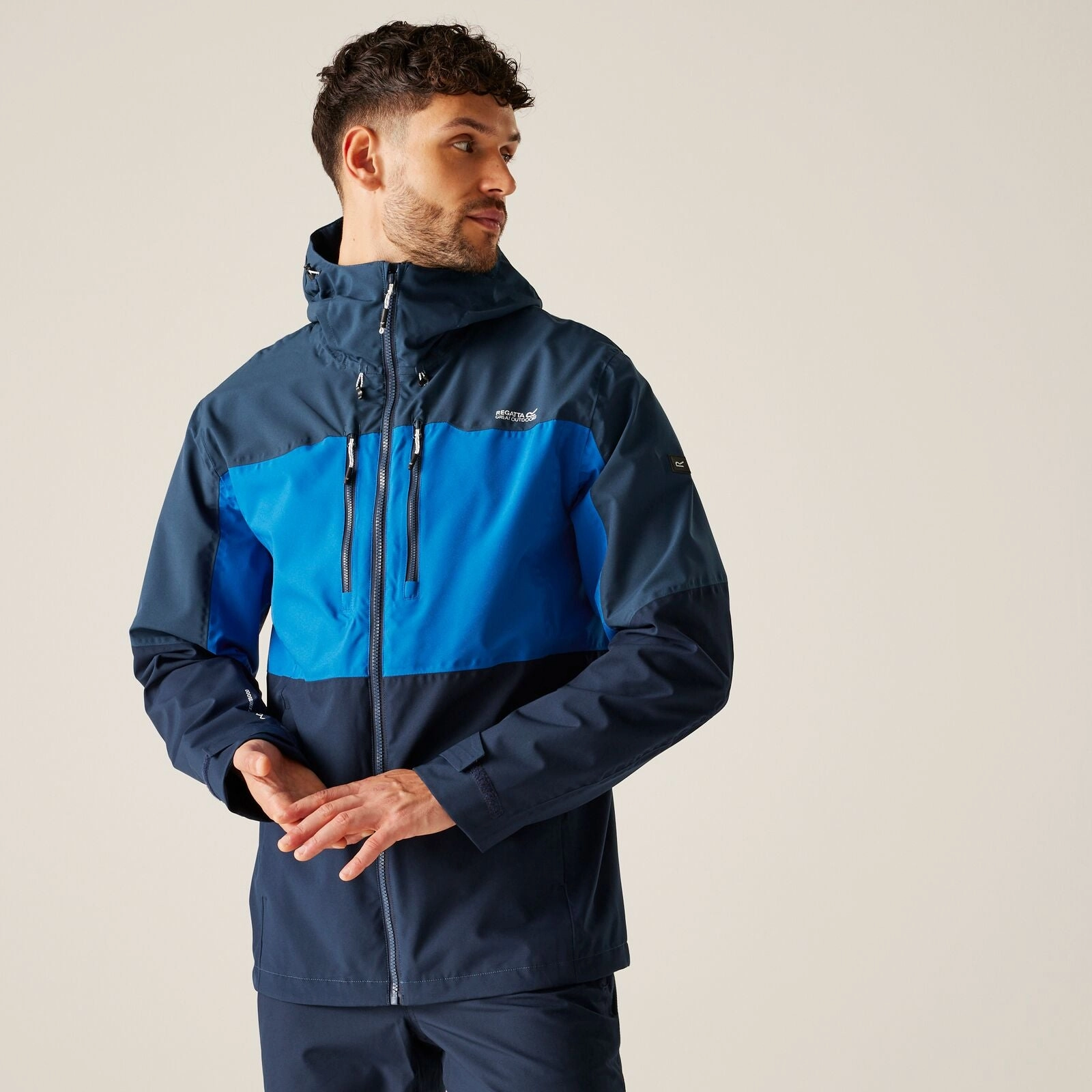 Regatta Mens Maland II Hooded Waterproof Jacket Durable Double Stitching Windproof Material