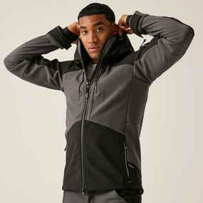 Regatta Professional Mens 4TEX Stretch 3 Layer Softshell Jacket AdjustableDrawcordHem Mild Weather