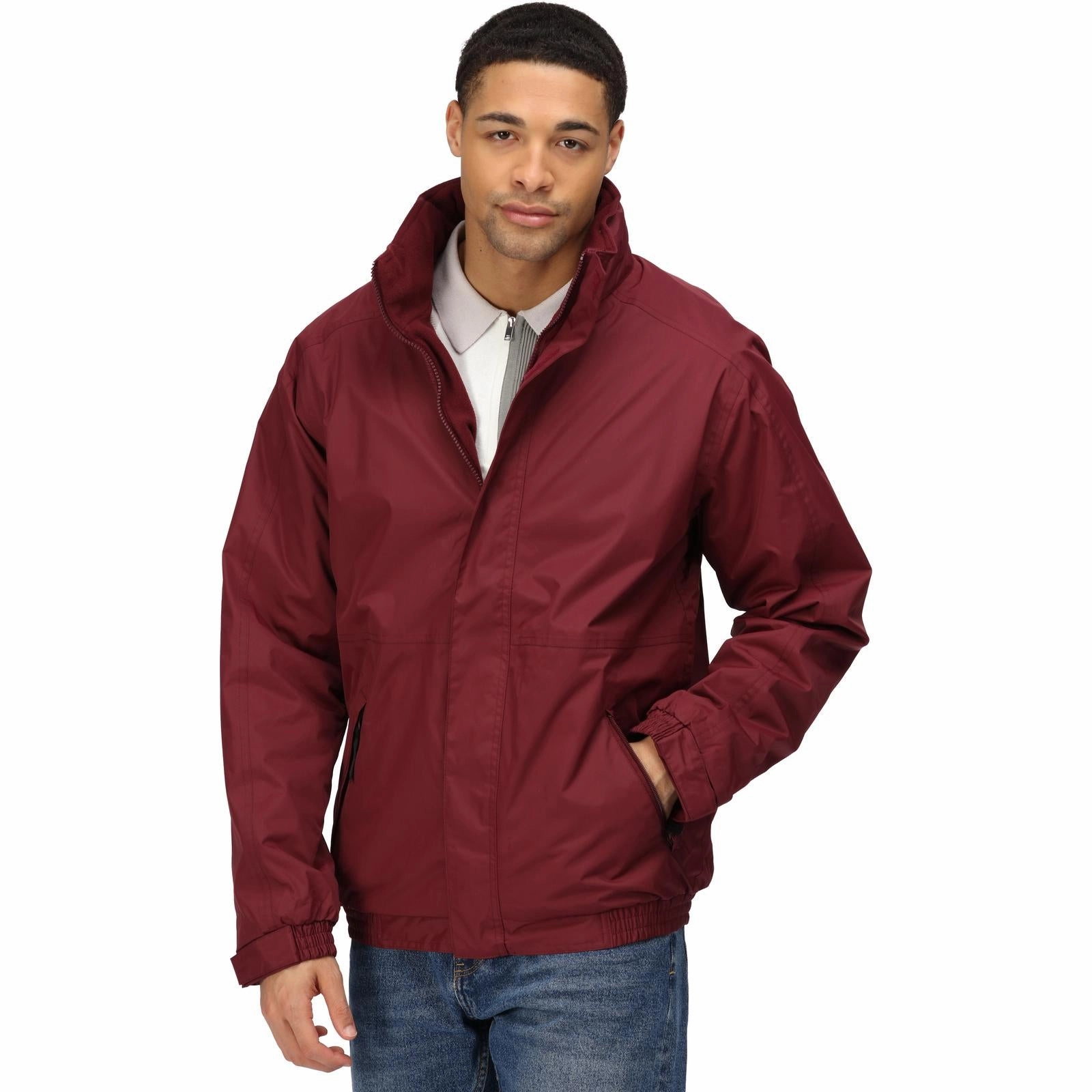 Regatta Professional Mens Dover Fleece Lined Bomber Jacket FlexibleFit WeatherproofZipper