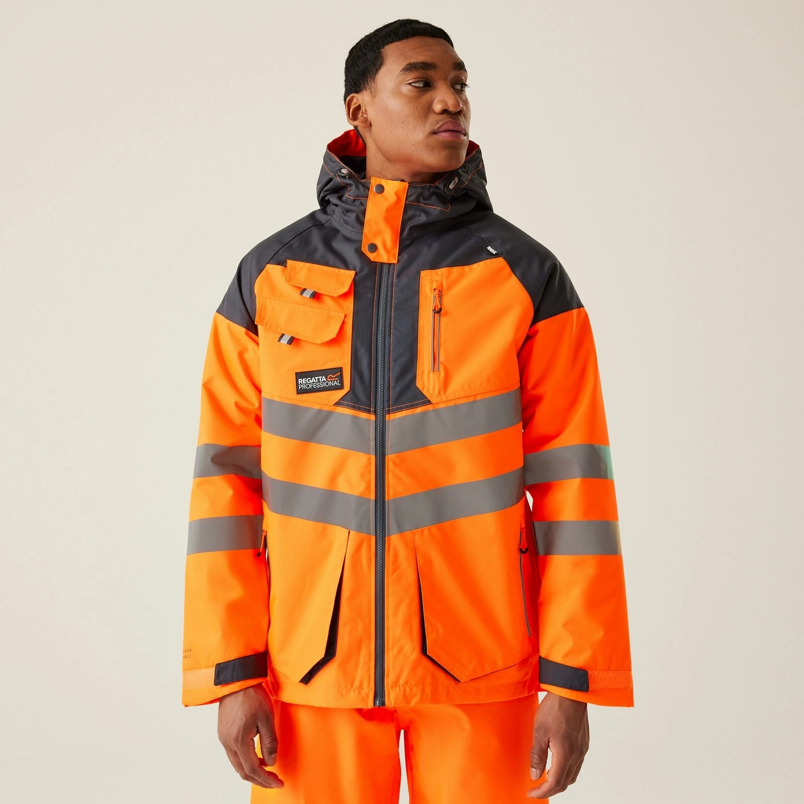 Anti Static Lining Regatta Professional Mens HI-VIS Tactical Waterproof Jacket
