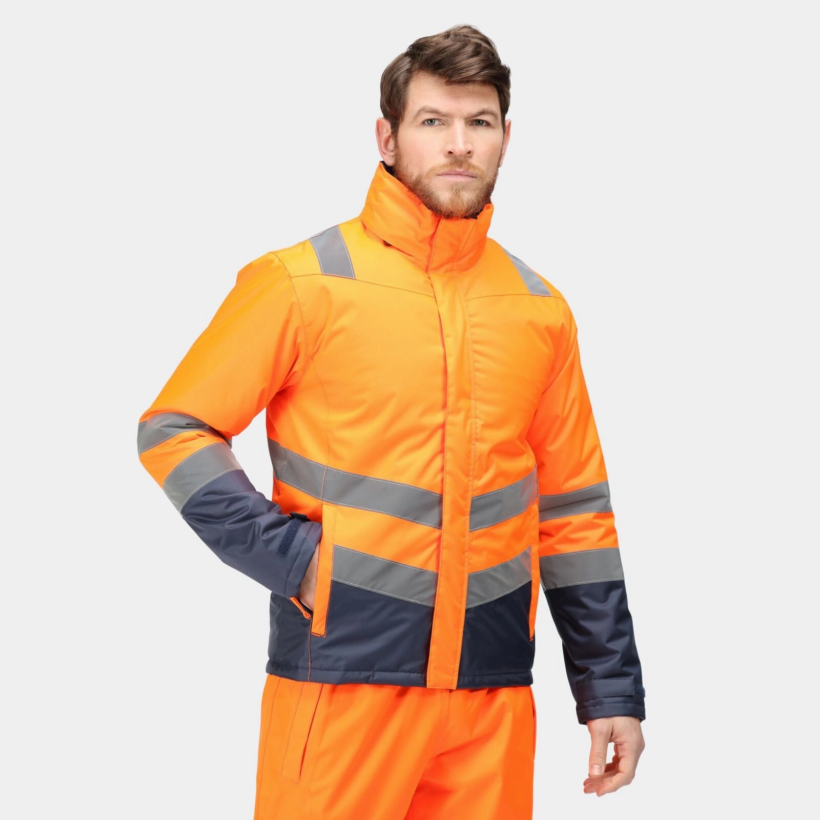 NonIrritatingLining WindproofTechnology Regatta Professional Mens Pro HI-VIS Parka Jacket
