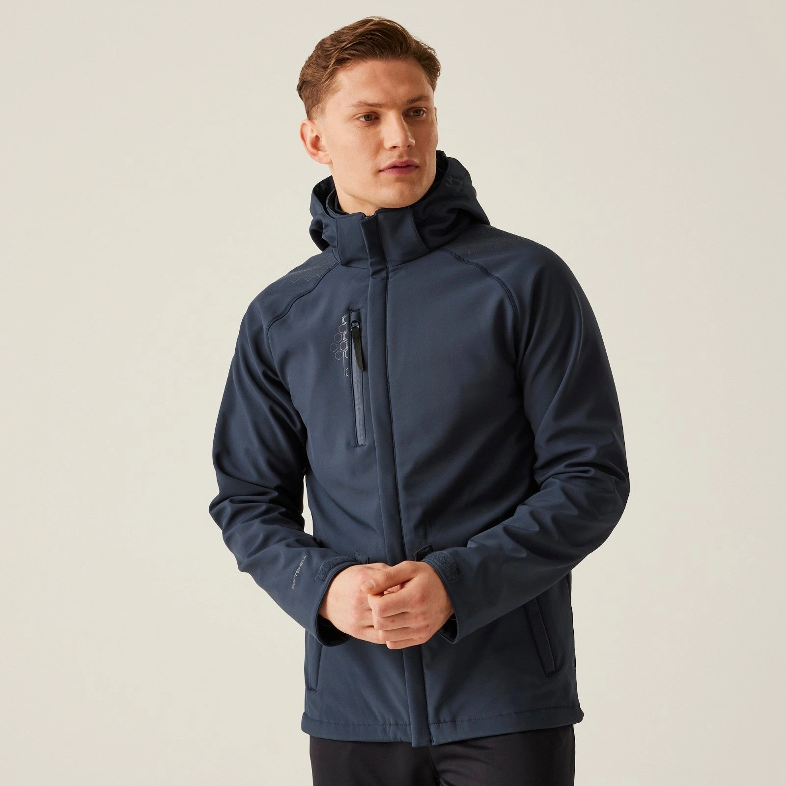 Compact Travel Friendly Regatta Professional Mens Repeller Linded Hooded Softshell Jacket