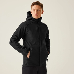Regatta Professional Mens Repeller Linded Hooded Softshell Jacket MultiPocket Configuration