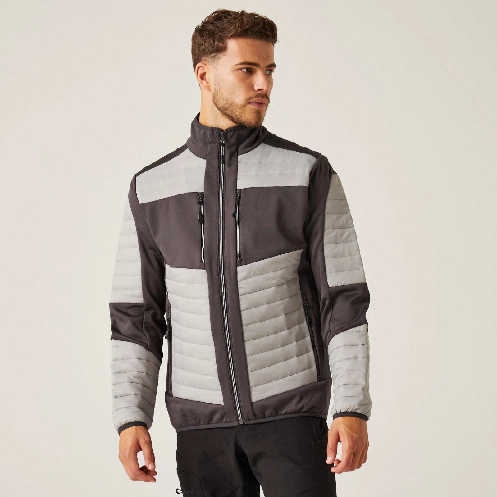 Regatta Professional Unisex Evolve Thermal Hybrid Padded Jacket Velcro Fasten DualLayer Weave